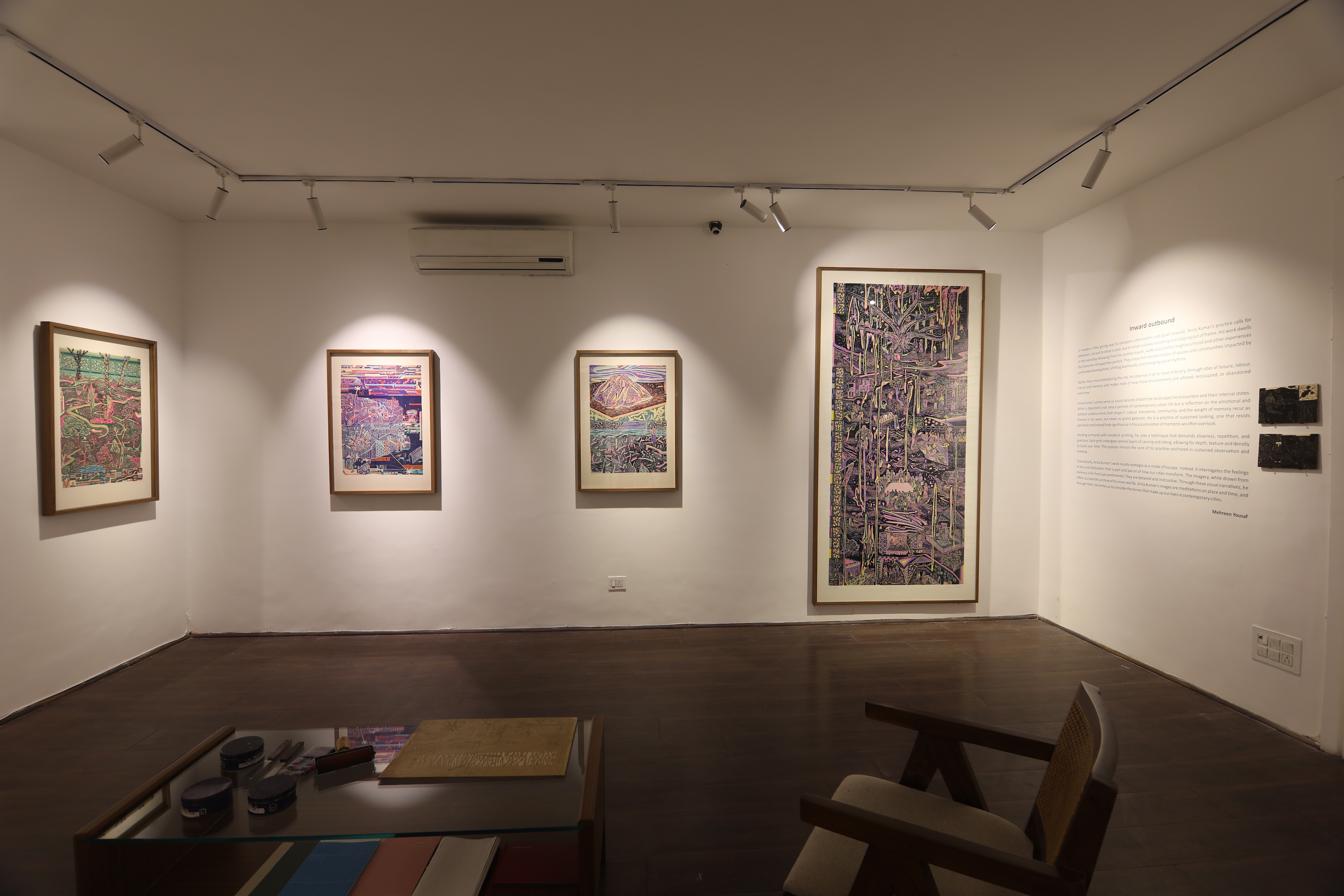 Anilakumar Govindappa, woodcut, contemporary art, spaces